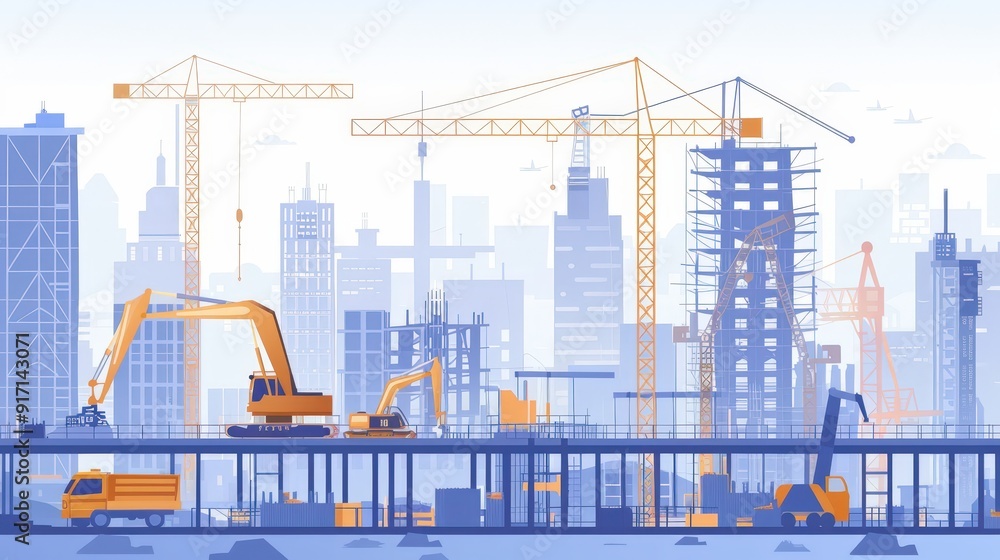 Poster imagine a series of video tutorials on construction project management fundamentals, covering topics