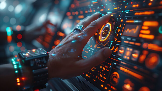 Futuristic wearable device monitoring vital sign biomarkers realtime providing personalized health insight early warning alert potential health risk 