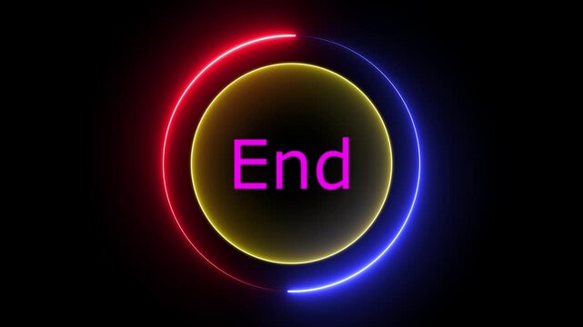 An "End" text icon typically displays the word "End" in bold, uppercase letters, often centered within a rectangular or rounded border. The design is simple, clear, and easy to read.