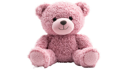 Obraz premium Pink teddy bear sitting, PNG, no background, transparent background