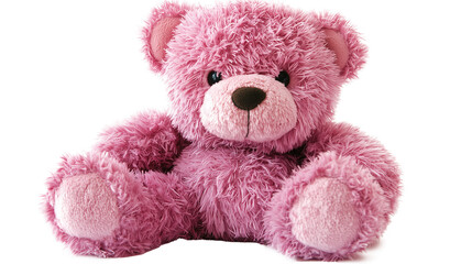 Obraz premium Pink teddy bear sitting, PNG, no background, transparent background