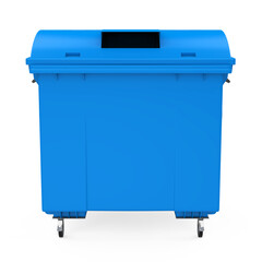 Blue Garbage Bin Isolated