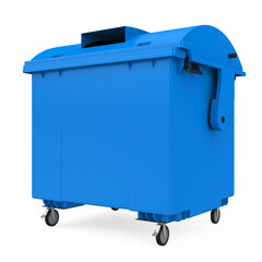 Blue Garbage Bin Isolated