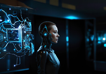 Humanoid robot in laboratories.