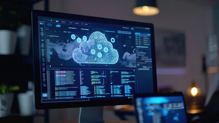 Computer screen displaying secure cloud storage