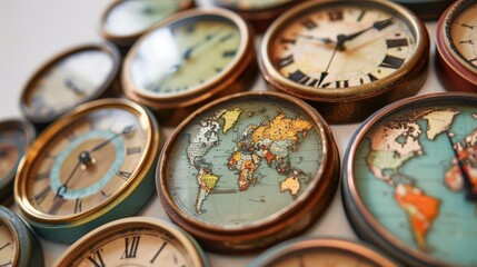 International time zones on a world clock