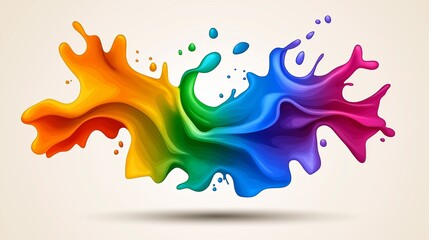 A colorful splash of paint with a rainbow of colors. The colors are vibrant and bold, creating a sense of energy and excitement
