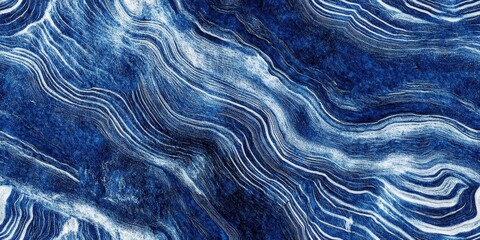 Abstract Blue Marble Texture,A close-up of the dark blue and white tie-dye pattern