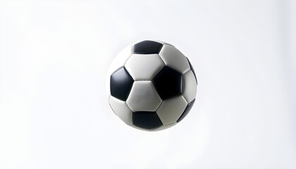 Fototapeta premium A black and white soccer ball on a plain white background