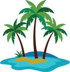 tropical island with palm trees