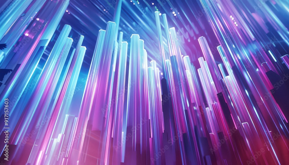 Aufkleber vibrant abstract background with colorful vertical light streaks, creating a futuristic and dynamic 