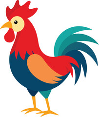 rooster isolated on white. rooster and hen