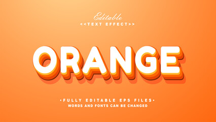 editable 3d orange text effect.typhography logo