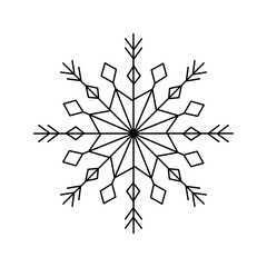 Snowflake icon isolated on white background. Vector illustration