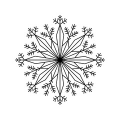 Snowflake icon isolated on white background. Vector illustration