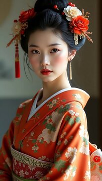 Japanese girl in kimono