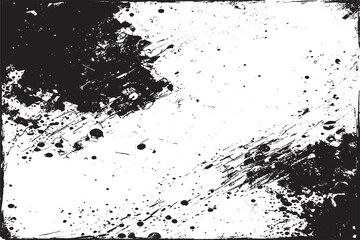 Abstract Black and White Grunge Texture with Streaks, Scratches, and Wear Marks