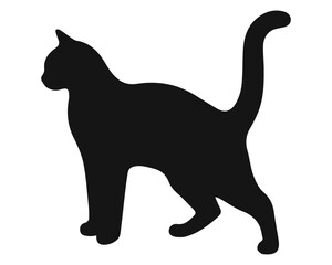 Cat black silhouette. Vector illustration 10