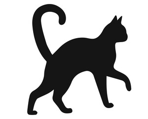 Cat black silhouette. Vector illustration 15