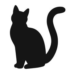 Cat black silhouette. Vector illustration 21