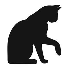 Cat black silhouette. Vector illustration 23