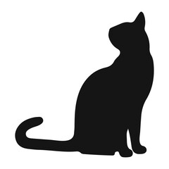 Cat black silhouette. Vector illustration 29