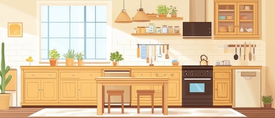 A Cozy Kitchen with Wooden Cabinets and a Breakfast Nook