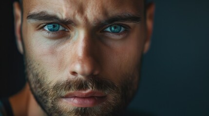 Obraz premium A man with a serious expression on his face.