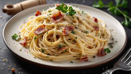 Spaghetti Carbonara with Pancetta and Parmesan