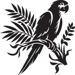 Beautiful parrot bird Silhouette isolated on white background Minimalist parrot vector shape © Md Hasan