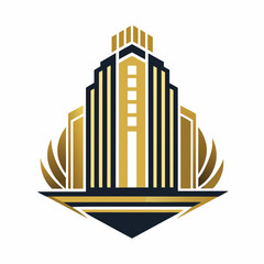 A luxury high rise building logo vector illustration