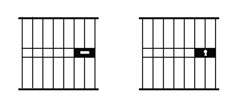 Jail icon vector isolated on white background, logo concept of Jail sign on transparent background, black filled symbol