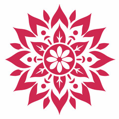 Floral Mandala Stencil Template Vector Silhouette