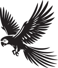 Beautiful parrot bird Silhouette isolated on white background Minimalist parrot vector shape