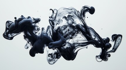 Abstract Black Ink Swirl.