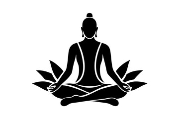 Meditation Practices vector silhouette on white background