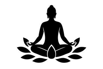 Meditation Practices vector silhouette on white background