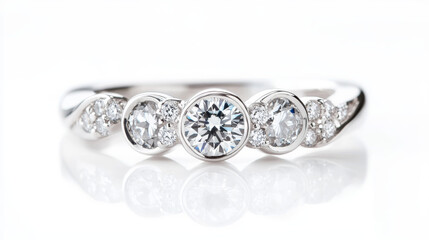 Sparkling diamonds shine brilliantly against a pure white backdrop.