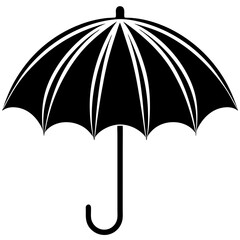 black umbrella isolated on white 