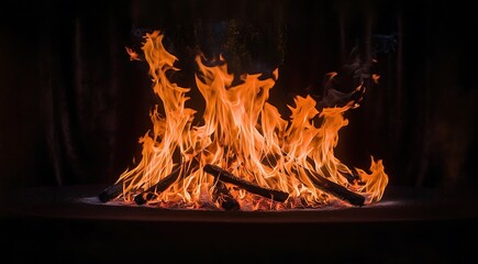 Warm And Intense Fire Flames Background Fire Texture