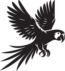 Beautiful parrot bird Silhouette isolated on white background Minimalist parrot vector shape