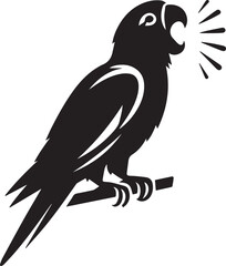 Fototapeta premium Beautiful parrot bird Silhouette isolated on white background Minimalist parrot vector shape