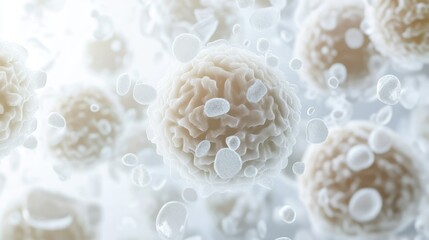 White blood cells illustrated in a highly detailed image, isolated against a simple background, showcasing their critical role in health.