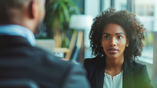 HR manager conducting a job interview with a candidate.
