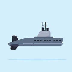submarine transformation. high tech military ship illustration. suitable for poster and web icon use