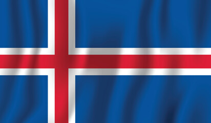 Realistic Iceland flag perfect color, scale, and proportion.