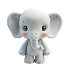 Cute Baby Elephant with Big Ears PNG Set - Adorable Cartoon Animal Illustration for Baby Shower Invitations, Nursery Decor, and Children's Products