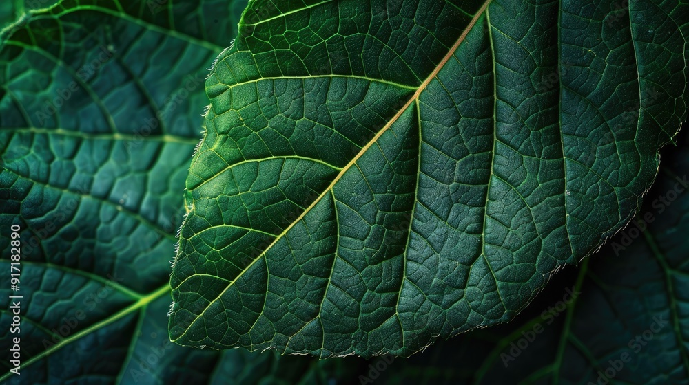 Wall mural Green leaf texture background