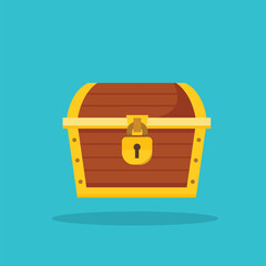 pirate treasure chest. adventure coin box illustration. suitable for poster and web icon use