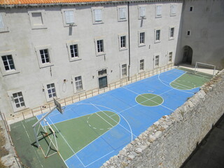 Basketball court in Old town dubrovnik